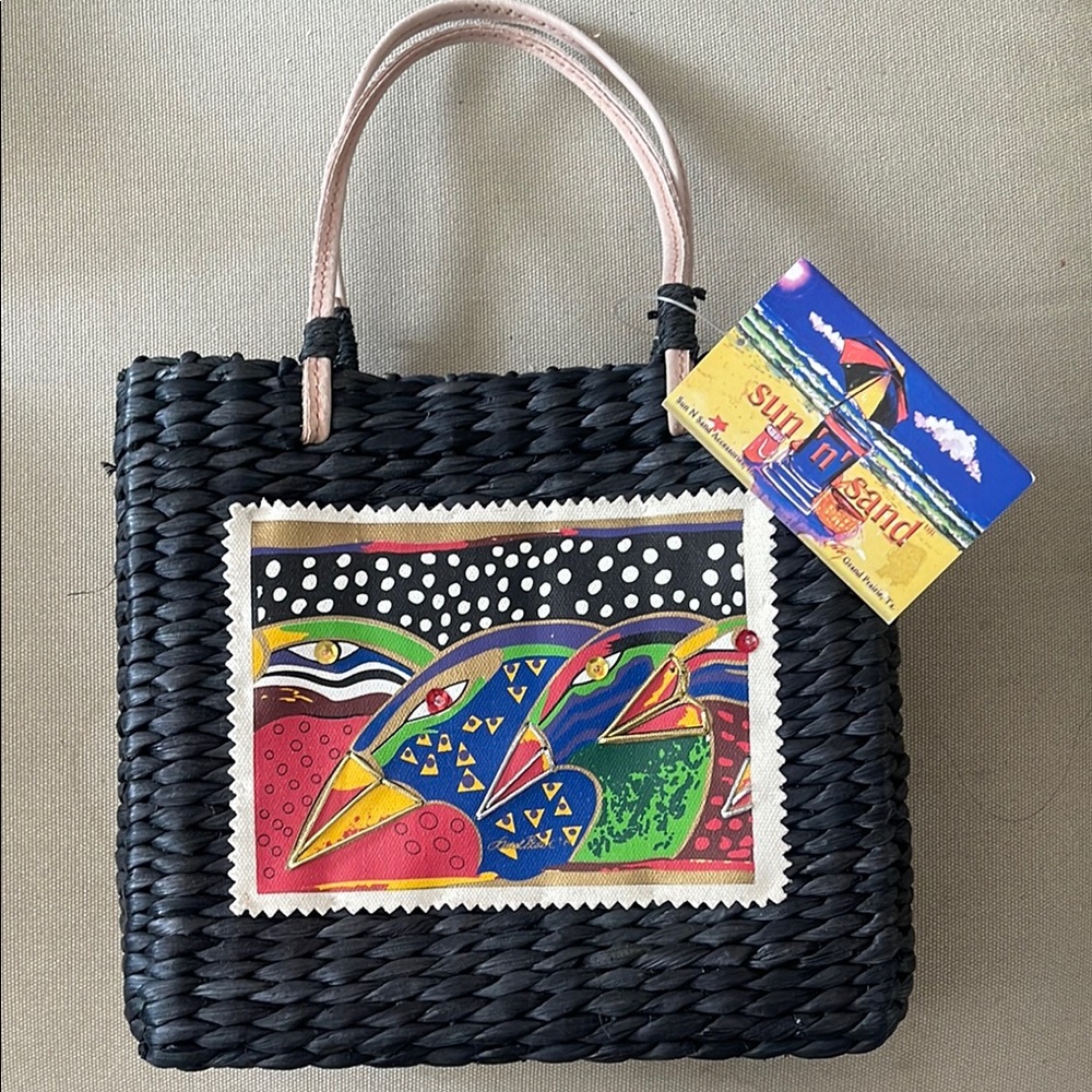 Black Artistic Woven Tote Bag